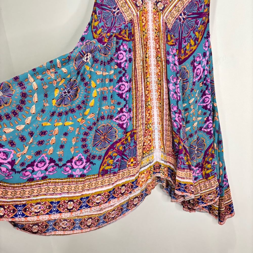 Free People Patchwork Floral Boho Fairy Tunic Top Beach Cottagecore Small-Medium - Picture 12 of 16